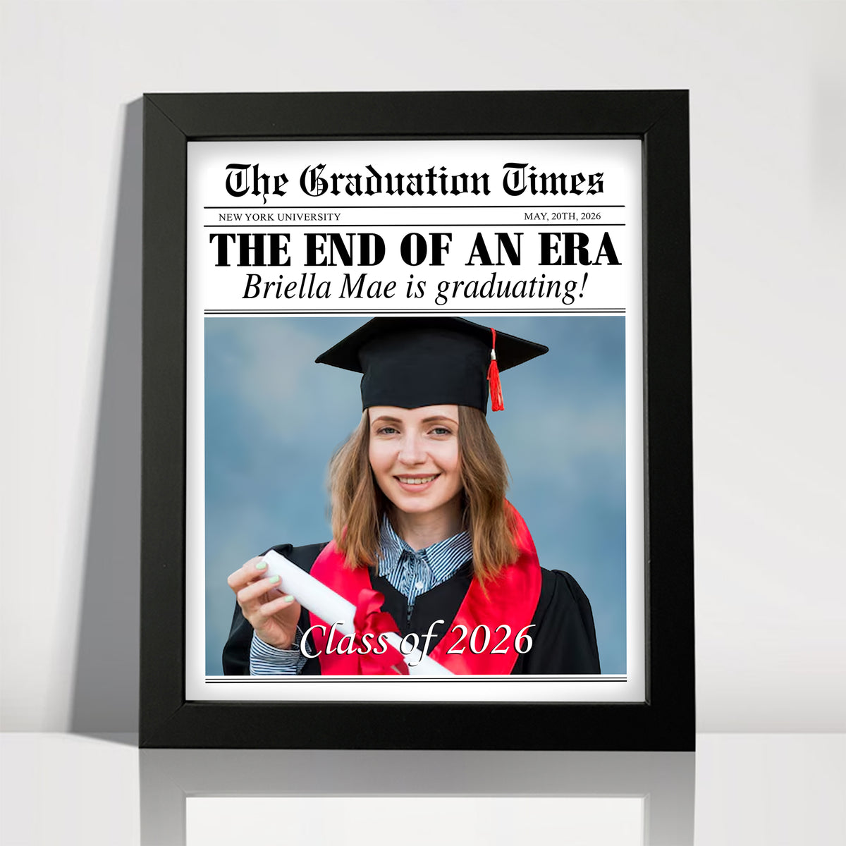 Custom Photo The Graduation Times Class Of 2026 Gift Picture Frame LM32 899213