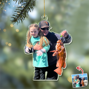 Custom Photo A Man Addicted To Fishing Acrylic Ornament Gift For Fishing Lovers HO82 894742