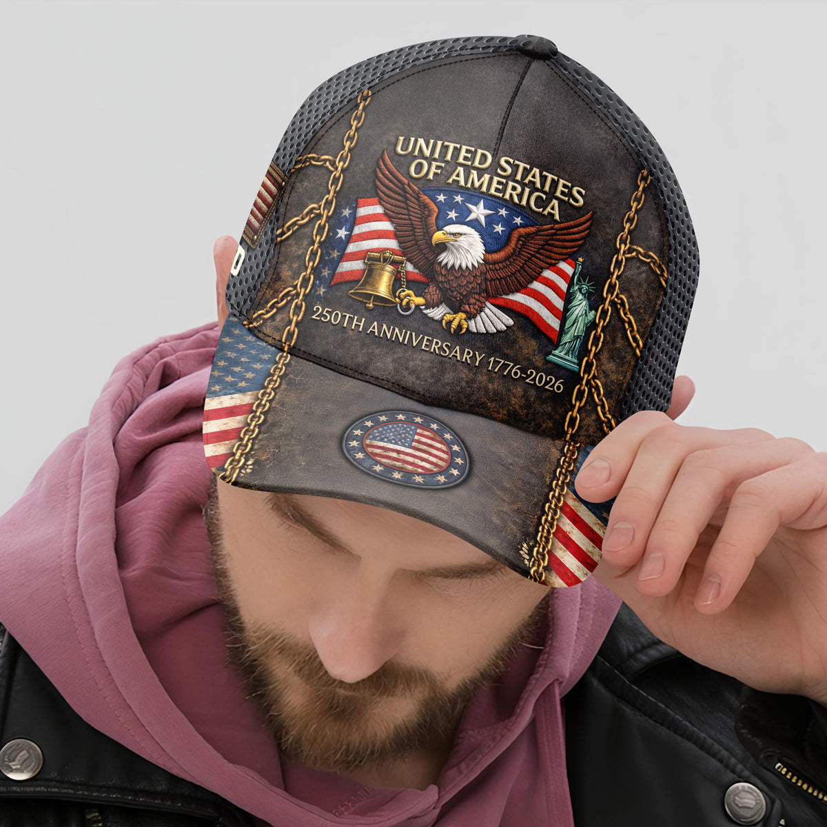 Custom Name USA 250th Anniversary Classic Cap 1776–2026 American Eagle Cap, Patriotic Gift CH07 899876