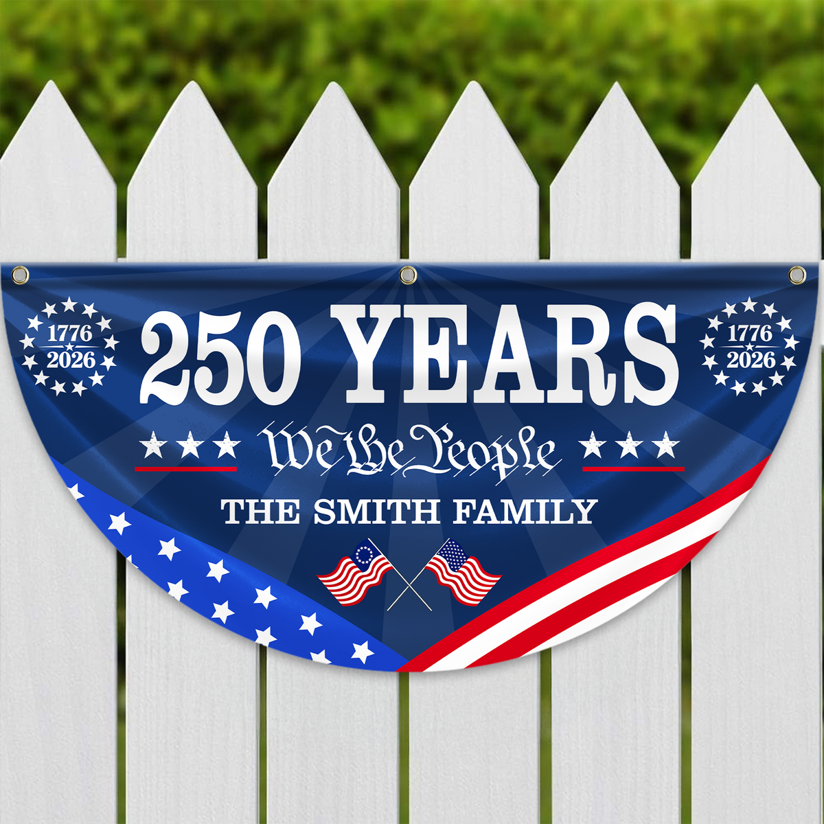 250 Years Of Freedom Custom Family Name Non-Pleated Fan Flag HA75 920912