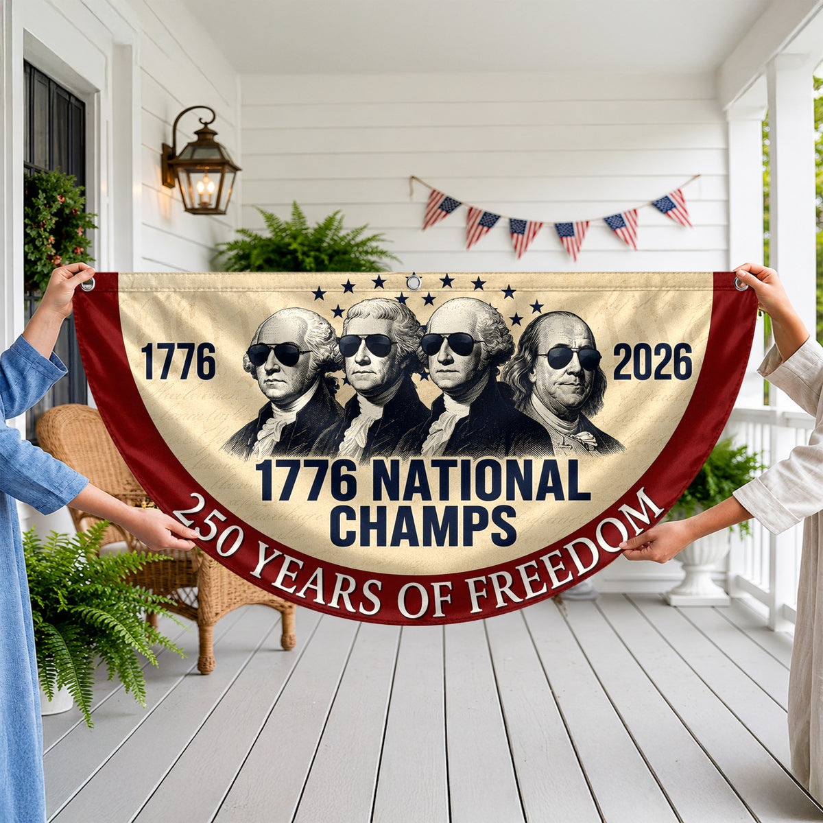 1776 National Champs 250 Years of Freedom Non-Pleated Fan Flag CH07 911974
