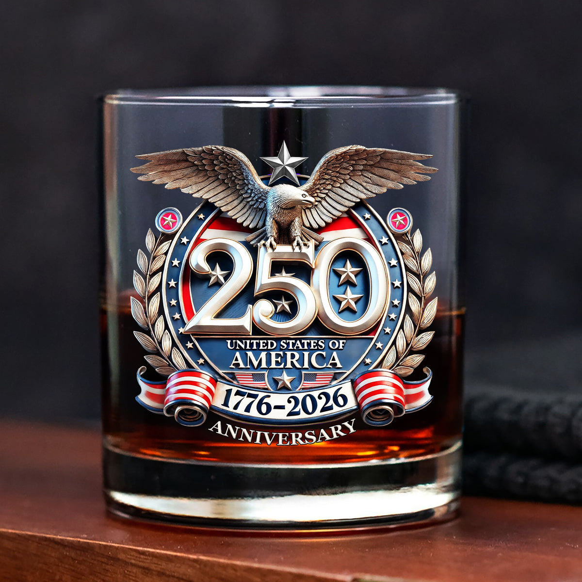 USA Eagles 250th Anniversary Semiquincentennial 1776-2026 Whiskey Glass LM32 899023