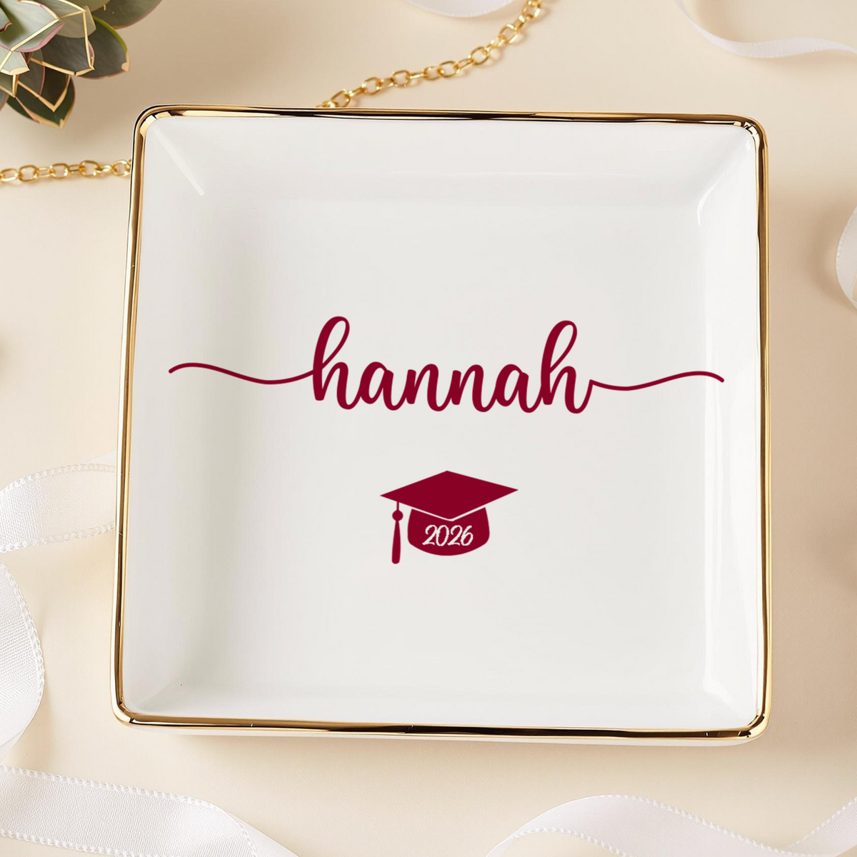 Personalized Name College Graduation Jewelry Ring Dish Class Of 2026 Gift LM32 899315