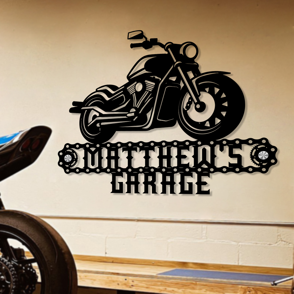 Personalized Motorcycle Garage Metal Sign CH07 896256