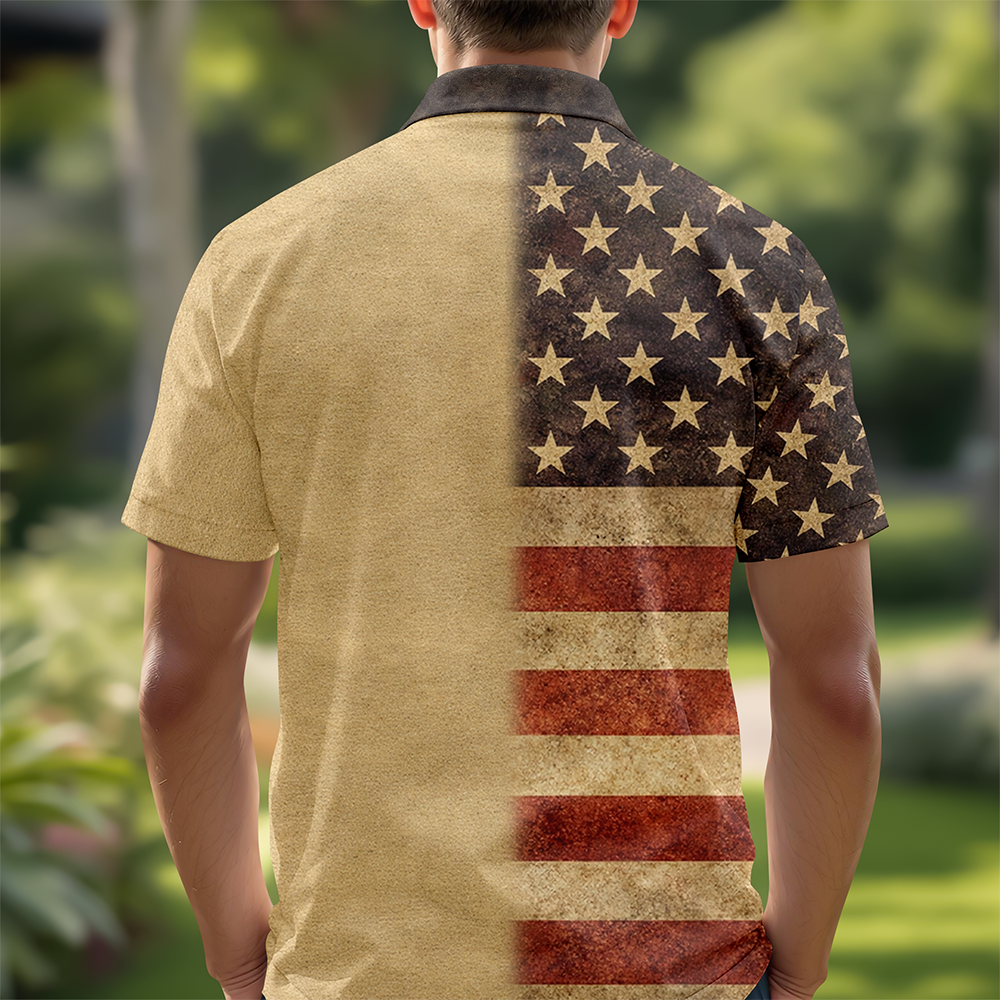Man of God Patriotic Polo Shirt – American Flag Christian Faith Shirt for Men LM32 899599