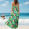 Custom Dog Face Tropical Summer Dress Hawaiian Maxi Dress for Dog Lovers CH07 911026