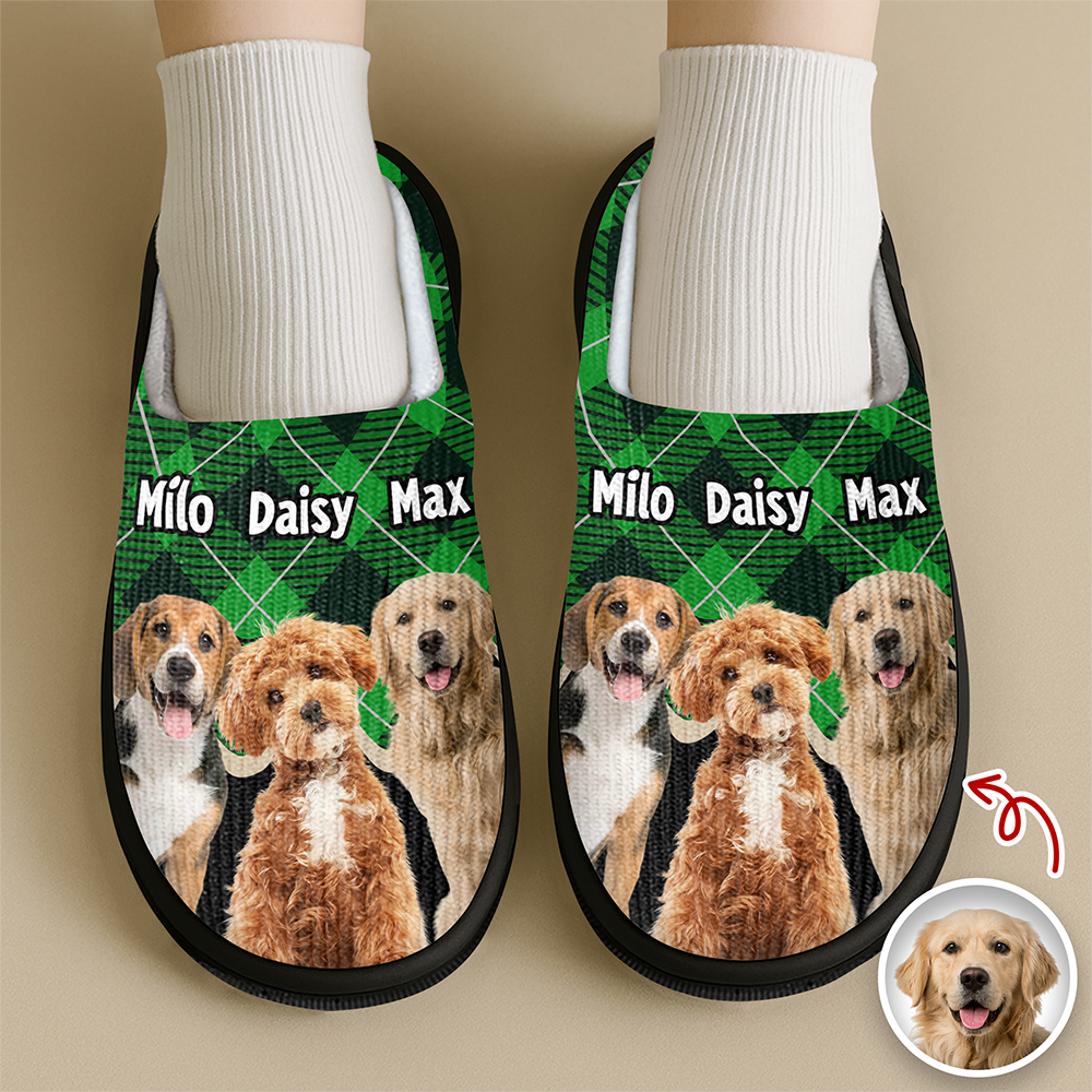 Custom Photo Dog Mom Dog Dad - Personalized Slippers HO82 900006