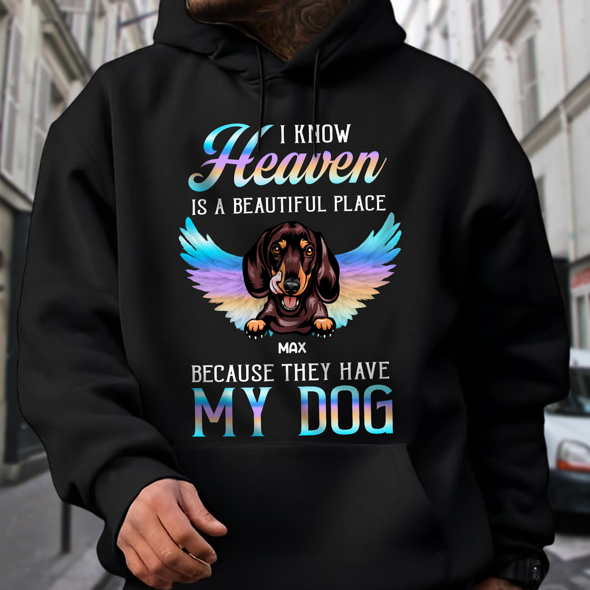 Custom Photo Dog Cat In Heaven Dark Shirt, Memorial Gift For Dog Lovers, Cat Lovers CH07 896336