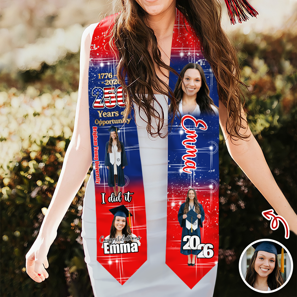 Custom Photo 250 Years Of Opportunity Graduation Celebration Stole TH10 898487