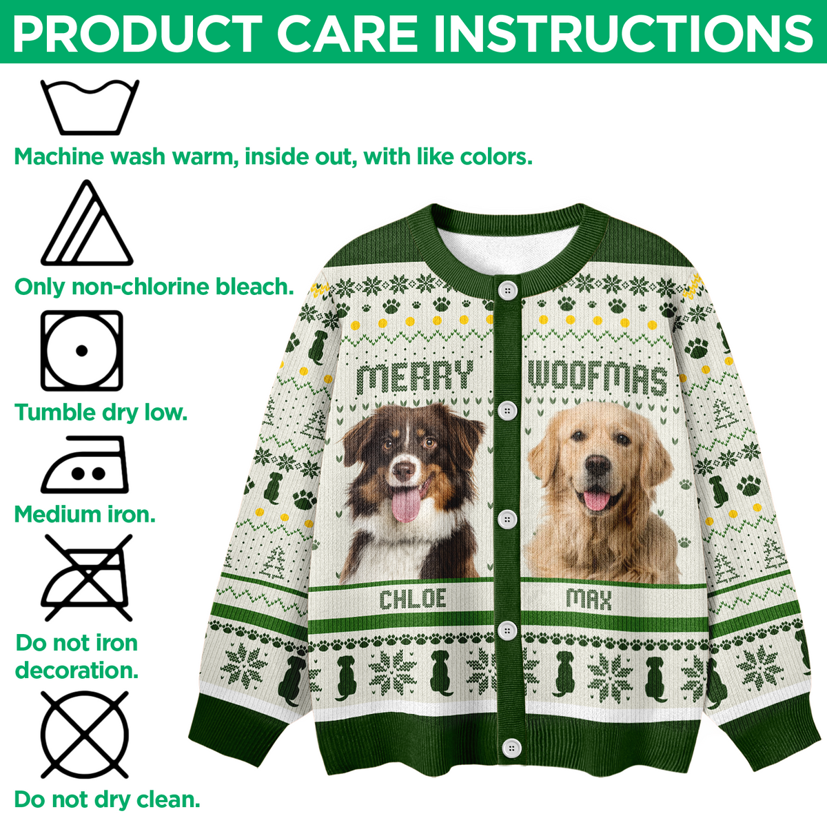 Custom Photo Merry Woofmas Christmas Ugly Cardigan TH10 896375