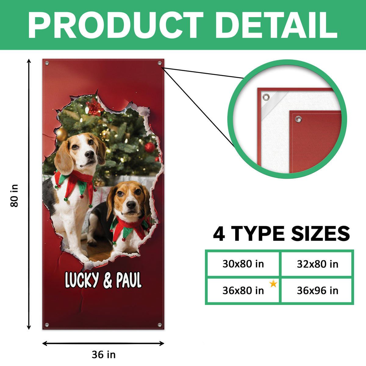 Custom Dog Photo Christmas Door Cover Gift For Dog Lovers TH10 896567