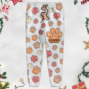 Custom Name On Dog Paw 3D Effect Sweatpants For Christmas TH10 896409