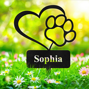 Custom Name With Heart And Paw Dog Memorial Garden Stake Personalized Gift TH10 891545