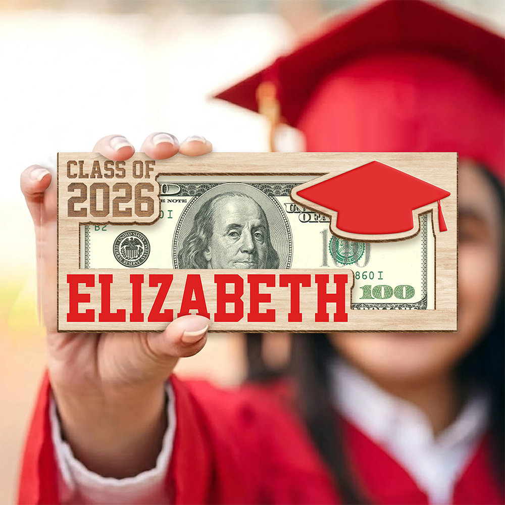 Custom Name Class of 2026 Graduation Wood Money Holder TH10 169095