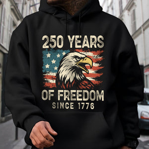 250 Years Of Freedom Since 1776 USA Bald Eagle America Flag Dark Shirt HA75 897366
