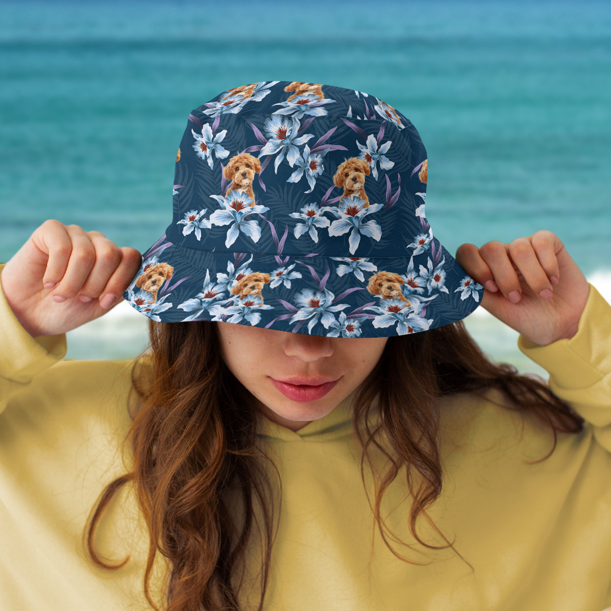 Custom Photo For Dog Lovers With Lily Flowers Bucket Hat HA75 892600
