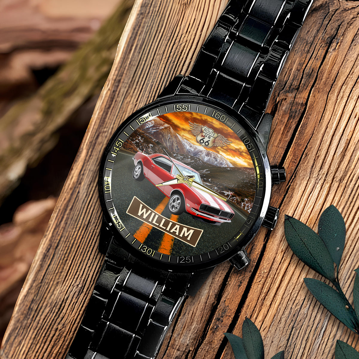 Vintage Route 66 - Personalized Car Photo Hand Watch CH07 895766