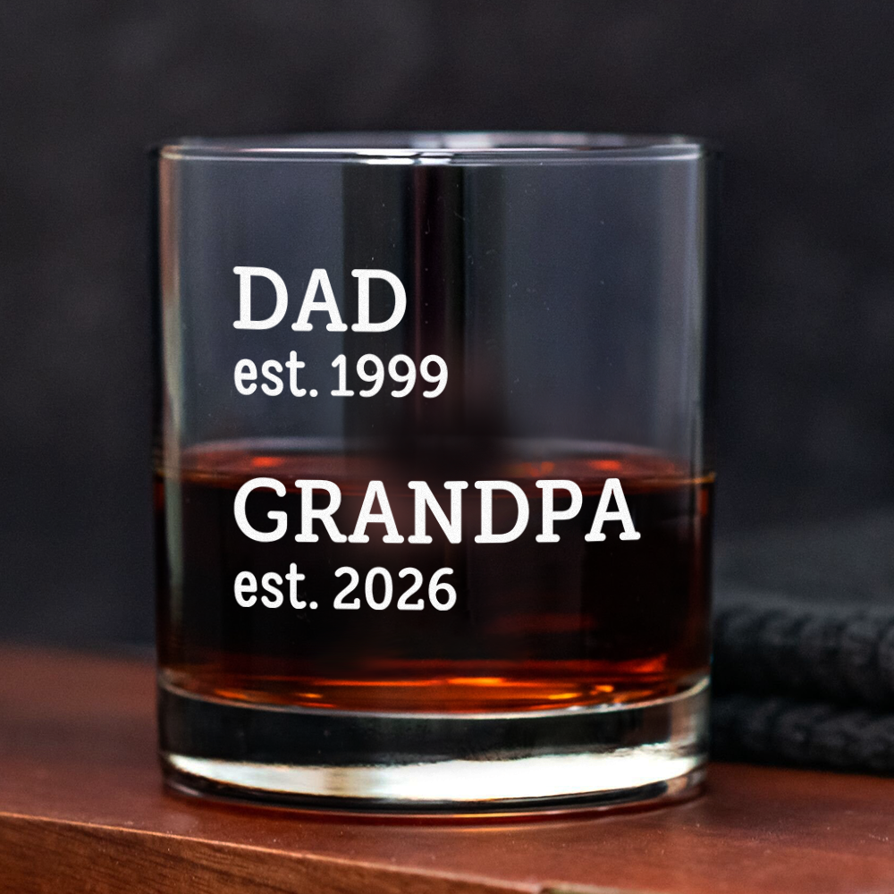 Personalized Dad Est. Grandpa Est. Whiskey Glass Father's Day Gifts LM32 669073