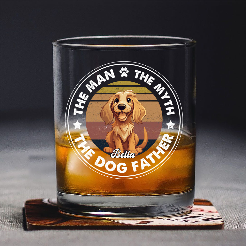 Custom Photo The Man The Myth The Dog Father Rock Glass For Dog Lovers CH07 895656