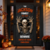 Custom Family Name Skeleton Beware Door Cover Halloween Door Decor LM32 670005