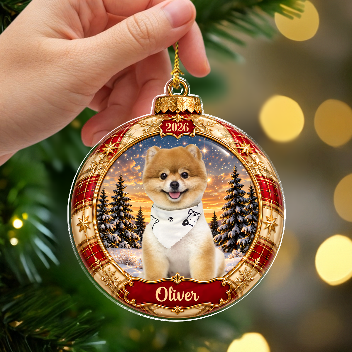 Custom Dog Cat Photo Acrylic Ornament Christmas Tree Decor HA75 919524