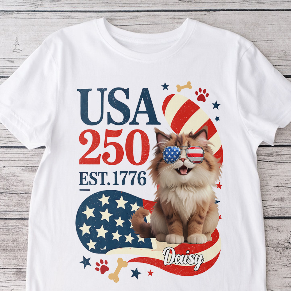 Personalized American Cat 250th Anniversary Patriotic Bright Shirt LM32 899179