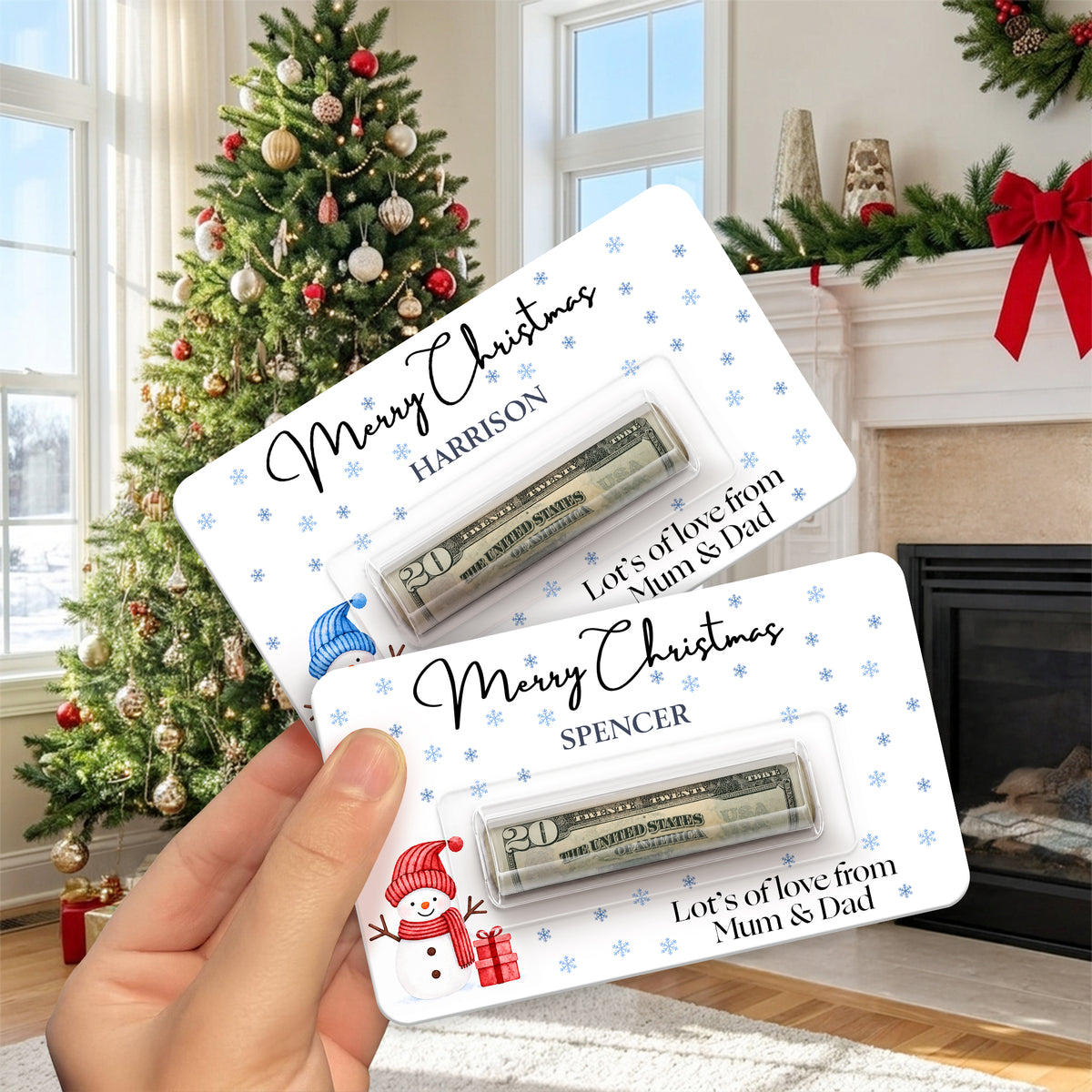 Personalized Christmas Money Holder Card, Thoughtful Cash Gift for Family & Friends HA75 919388
