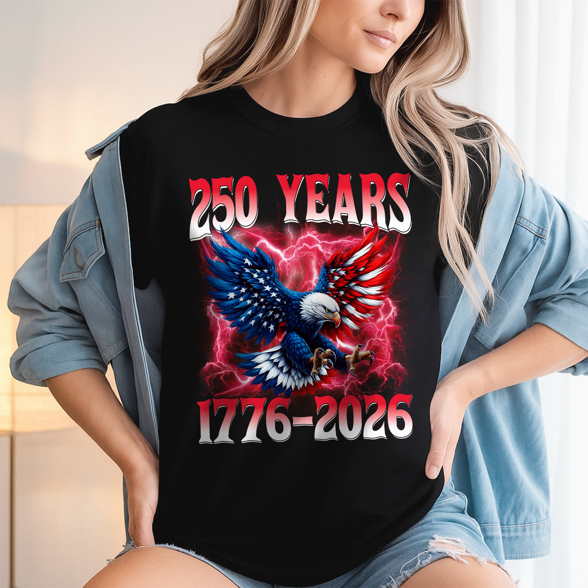 Personalized American Eagle Flag 250th America Anniversary - USA Independence Dark Shirt LM32 899081