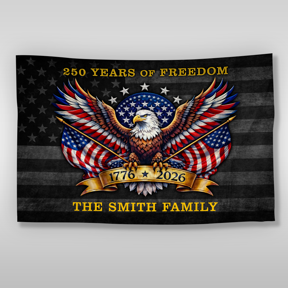 Personalized Family Name 250 Years Of Freedom America Banner House Flag HA75 920916