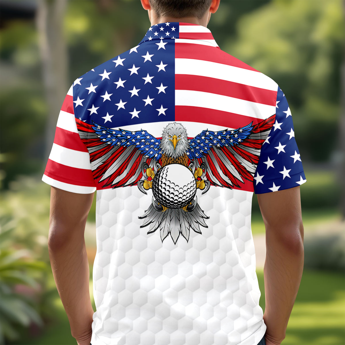 Custom Name Eagle US Flag Personalized Patriotic Polo Shirt HA75 920392