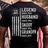 Personalized Legend, Husband since 4th Of July Back Dark Shirt Gifts For Dad, Grandpa HA75 920774