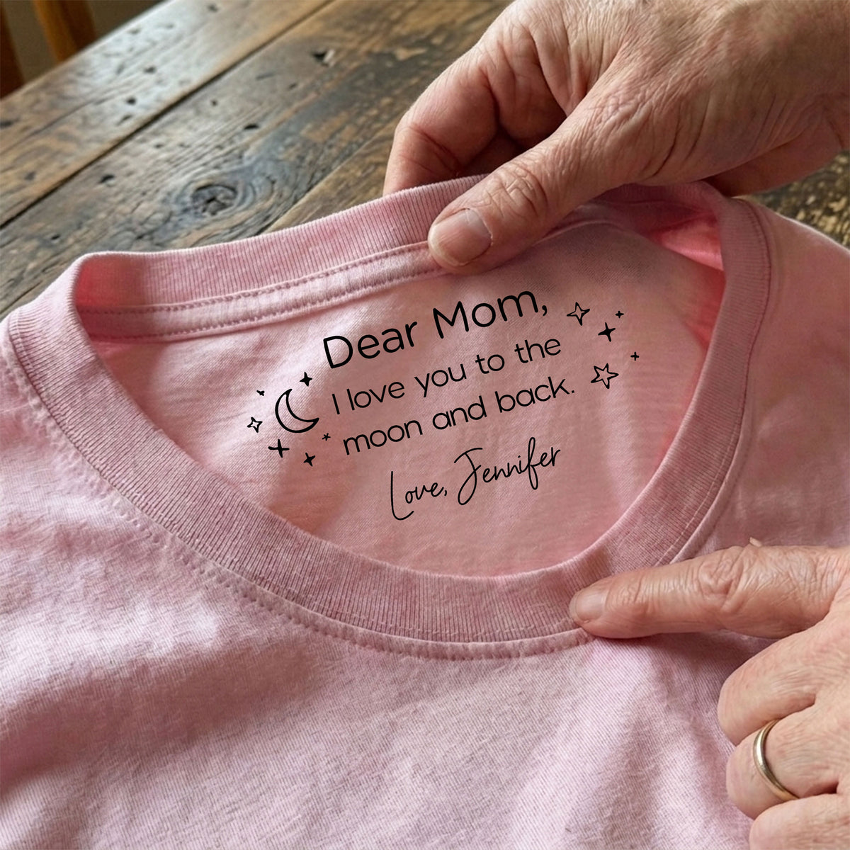 I Love You To The Moon And Back - Personalized Neck Print Back Shirt HO82 901696