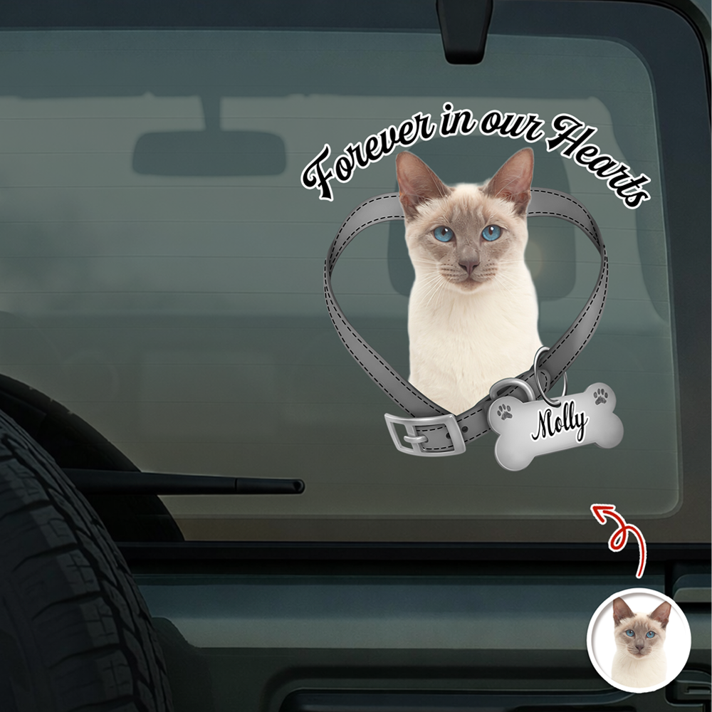 Custom Photo Forever In My Heart Memorial Car Window Decal Sticker CH07 910494