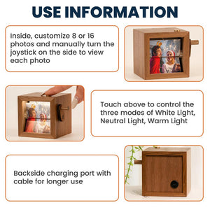 Custom Couple Photo Flipbook Frame Wooden Wedding, Anniversary Gift Couple Gift Unique Home Decor HA75 898428