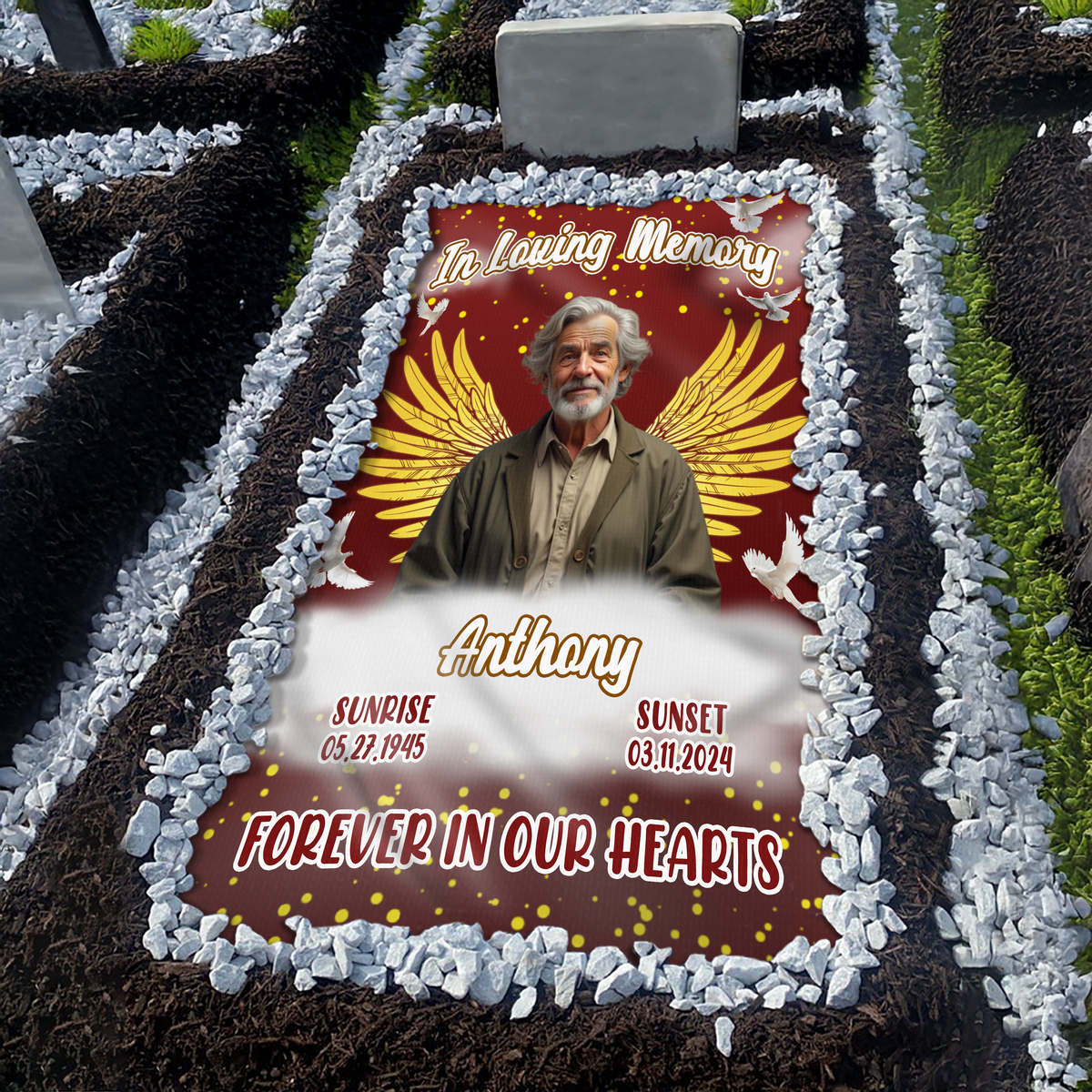 Custom Photo In Loving Memory Grave Blanket TH10 892689