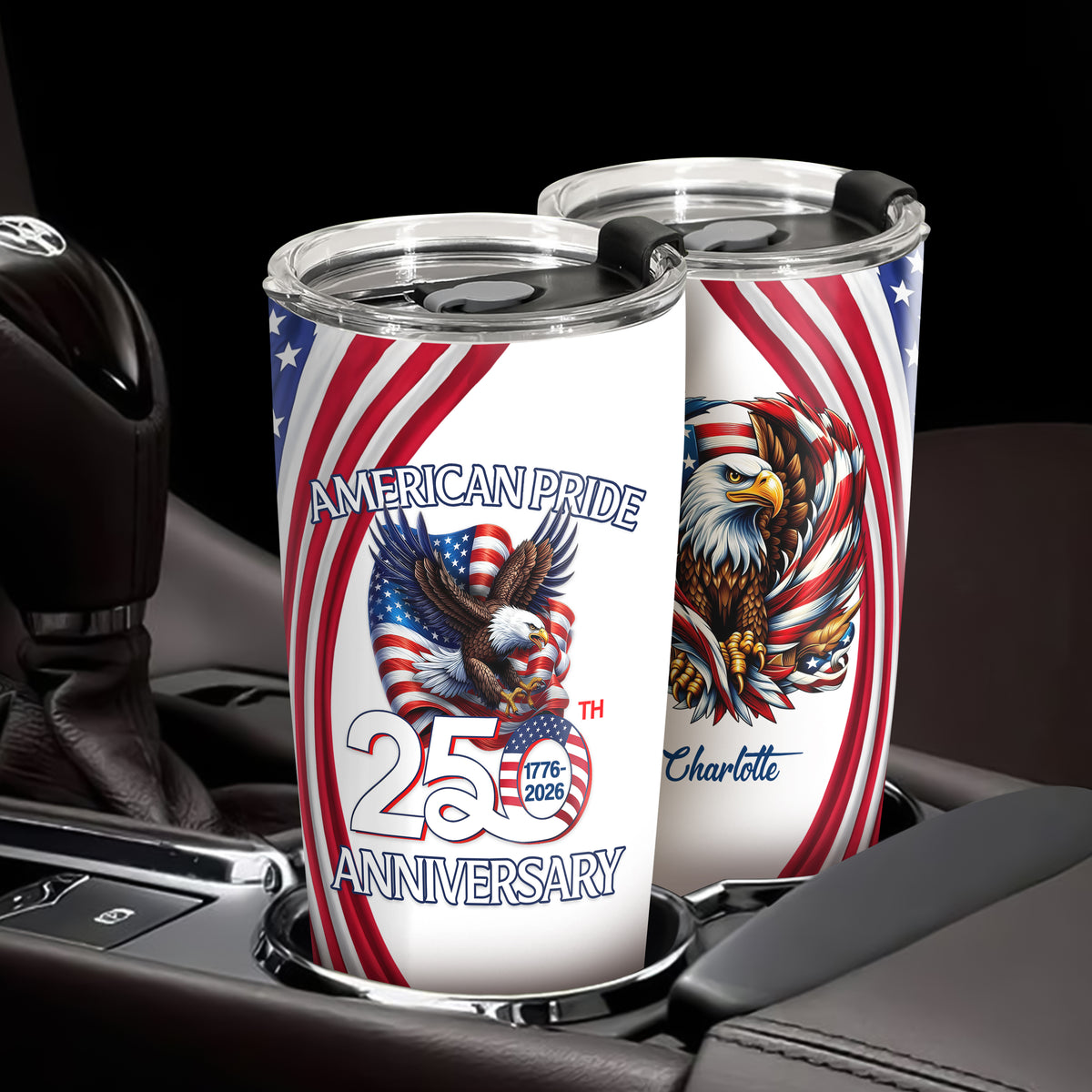 Custom Name American Pride Patriotic 250th Anniversary Eagle Fat Tumbler HA75 920878
