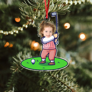 Custom Funny Face Golfer Acrylic Ornament HA75 892714
