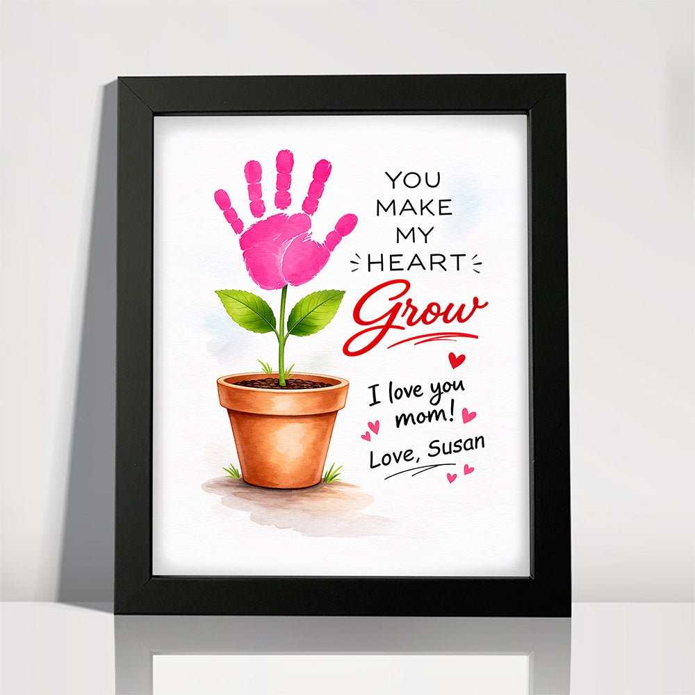 Personalized You Make My Heart Grow Handprint Flower Keepsake Picture Frame HO82 901592
