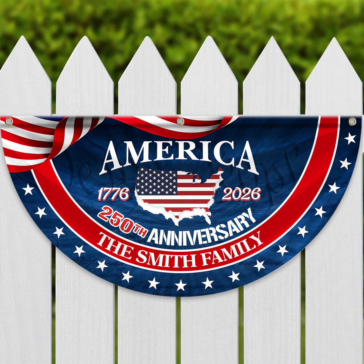 Personalized Family Name America 250th Anniversary Fan Flag HA75 920368