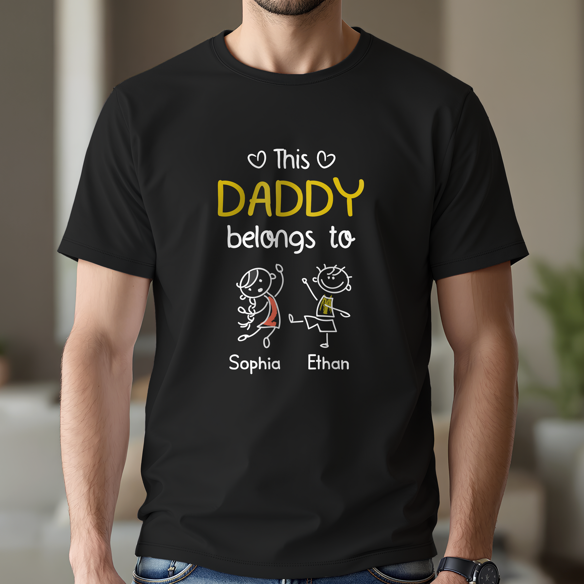 This Grandpa Belongs To Us Personalized Dark Shirt HA75 897208