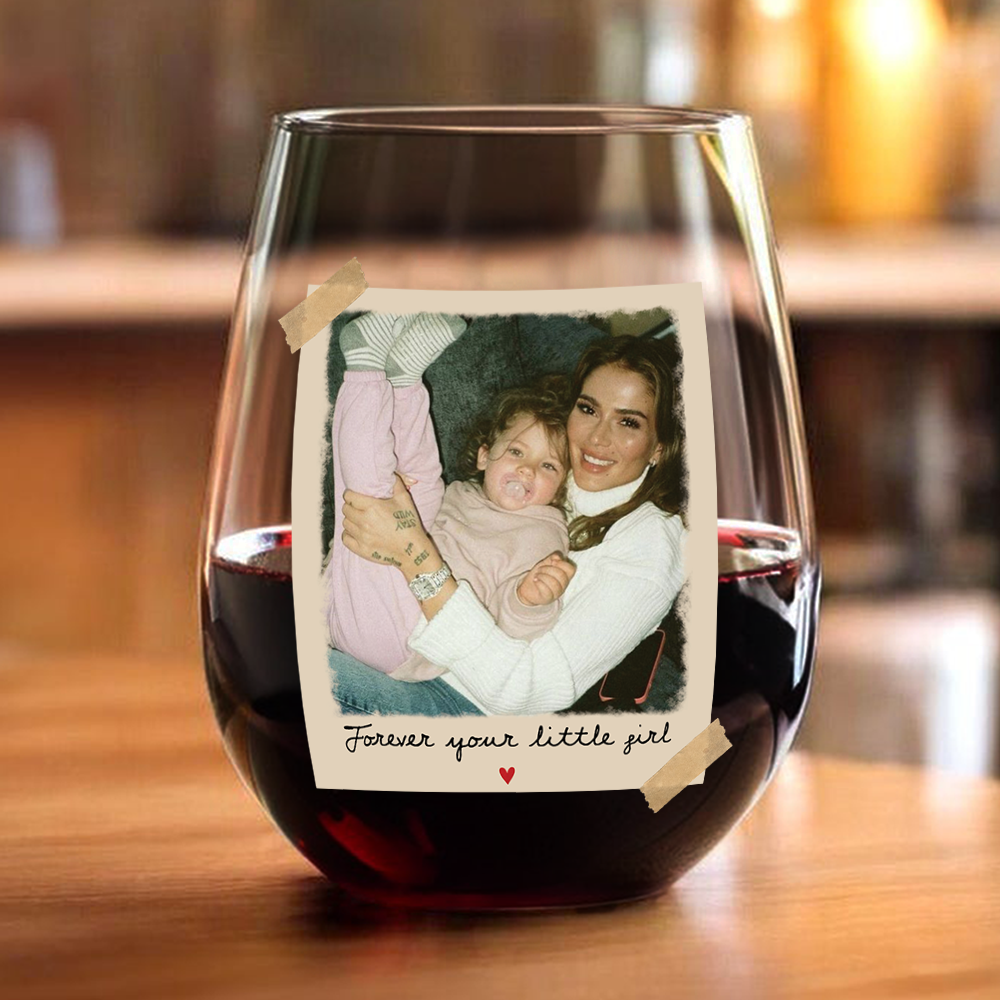 Custom Photo I Love You Mom Wine Glass Personalized Mother's Day Gift CH07 910838
