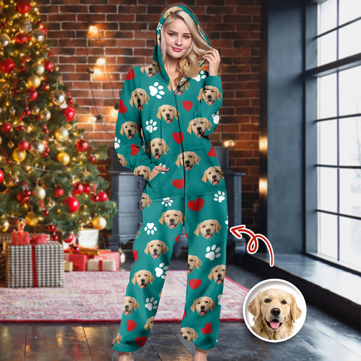 Custom Dog And Cat Photo With Accessories Pattern Pet Onesie Pajamas HO82 894312