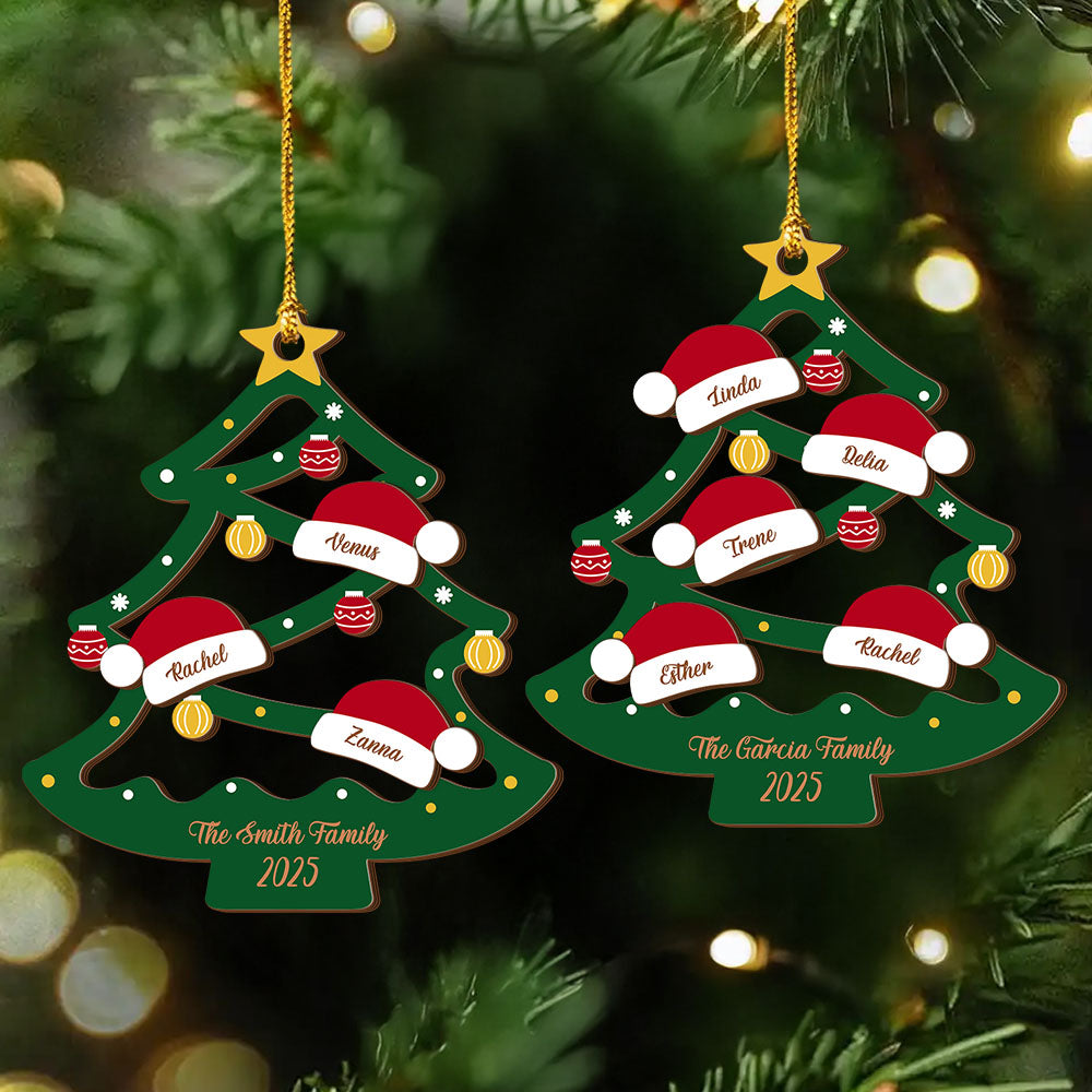 2025 Christmas Tree Layered Wood Ornament Personalized Gift For Family HO82 900634