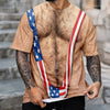 Hairy Body USA Flag Swimsuit 3D Shirt for Men, Funny Patriotic Mankini Tee HA75 921786