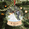 Custom Photo Our First Christmas As Acrylic Ornament, Personalized Newlywed Keepsake HA75 919080