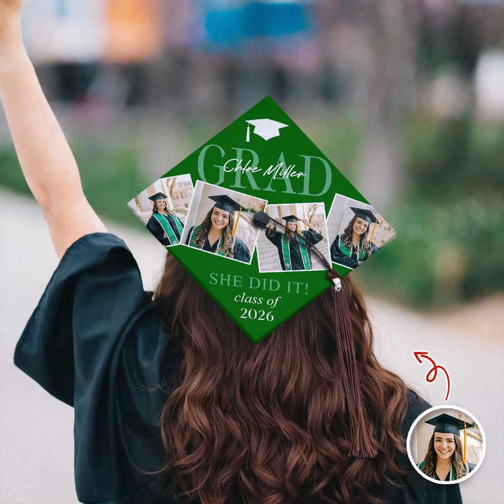 Custom Photo Grad She Did It Personalized Graduation Cap Topper HA75 920618
