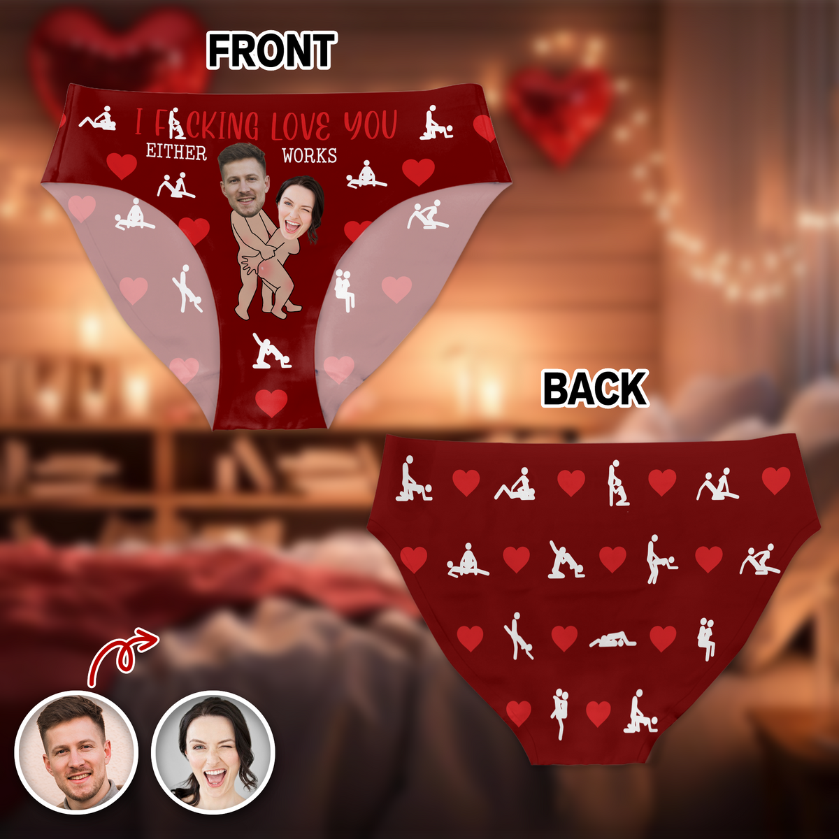 Custom Photo Face Underwear for Women Naughty Gift For Her CH07 910140