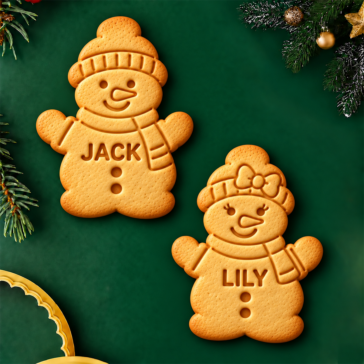 Personalized Name Snowman Family Cookie Stamp, Holiday Baker Gift HO82 904132
