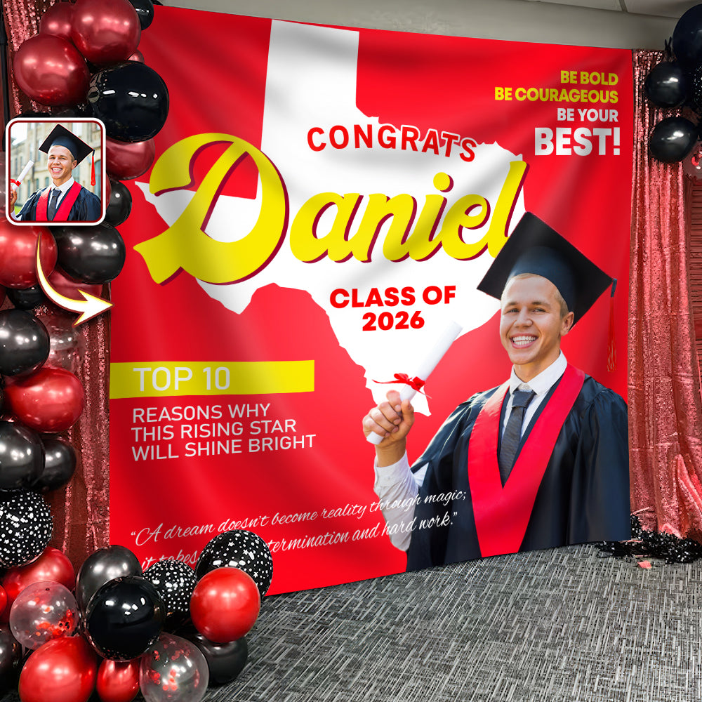 Custom Photo Graduation With US States Grad Of The Year 2026 Backdrop LM32 899217