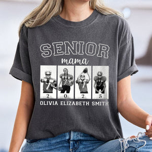 Custom Photo Senior Football Mama Comfort Color Shirt Gifts For Football Mom, Football Lover CH07 899444